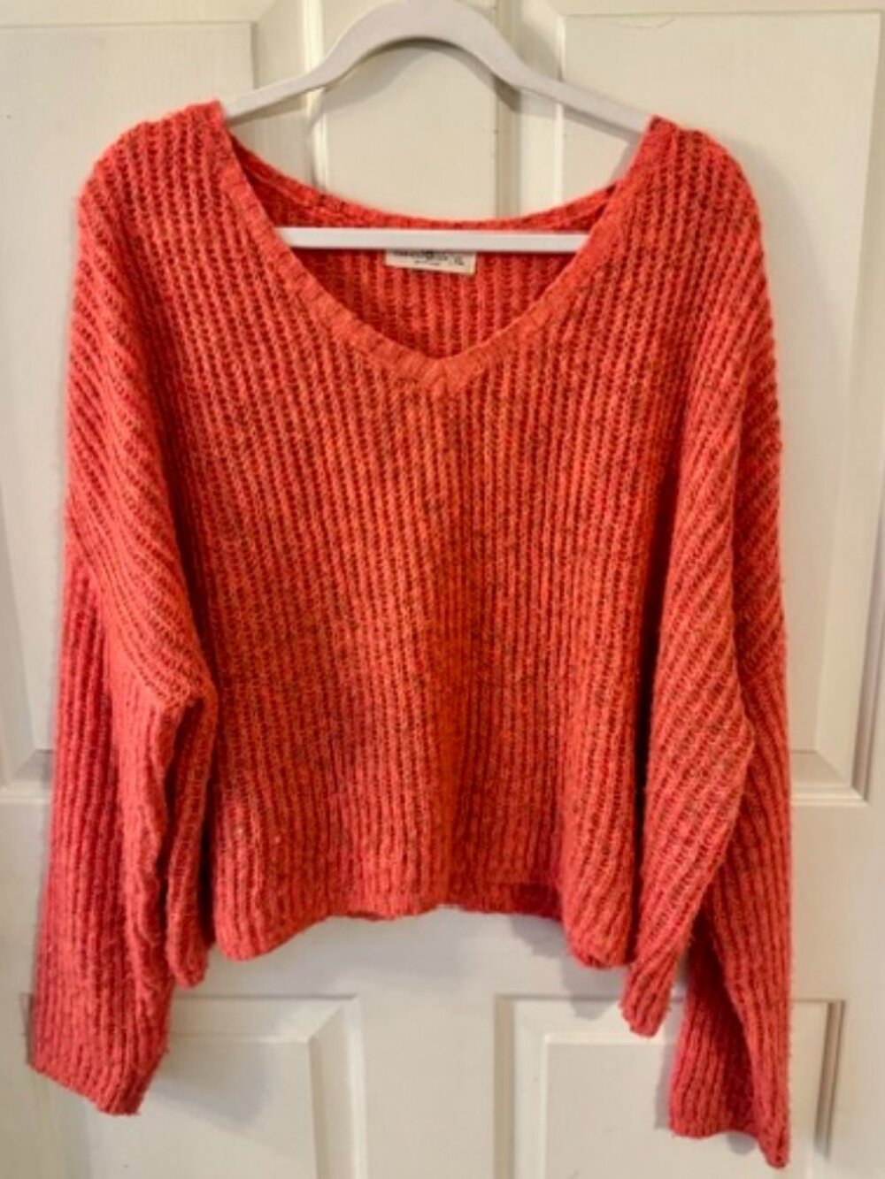 Natural Life Cozy Chunky Knit Sweater Coral Boho Size XL